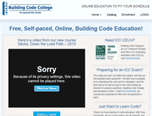 Tablet Screenshot of buildingcodecollege.com